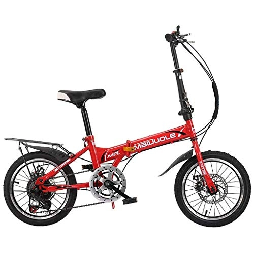 Folding Bike : Folding Children's Bicycle, 7-8-10-15 Year Old Big Child Bicycle, Boy Schoolboy Bicycle (Color : Red, Size : 20ruler)