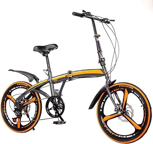 Folding Bike : Folding City Bike Bicycle Gears, Carbon Steel Foldable Bicycle Small Unisex Folding Bicycle 7-Speed Variable Speed, Adult Portable Bicycle City Bicycle (Color : Grey, Size : 20Inch Wheel)