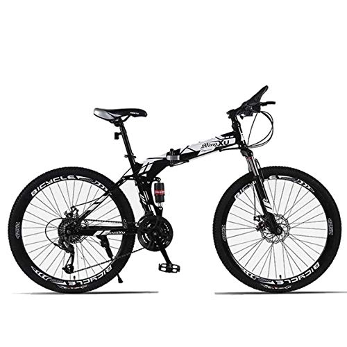 Folding Bike : Folding Mountain Bicycle Lightweight 26" 27-Speed, Compact Commuter Bike Drivetrain for Adult YouthBoys and Girls Travel Outdoor Bike
