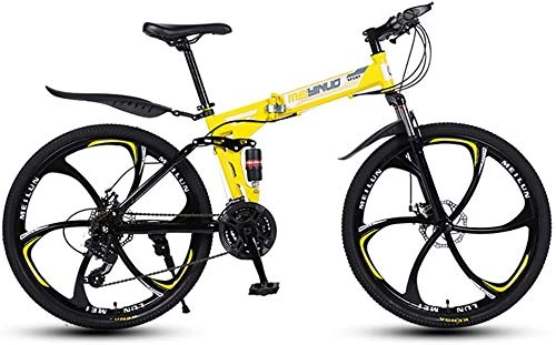 Folding Bike : Folding Mountain Bike 26-inch Carbon Steel Folding Driving Adult Variable Speed Dual Shock Absorber Racing Cross-country Bicycle