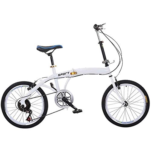 Folding Bike : Folding Students Bike Lightweight Adult Bicycle 6-Speed Drivetrain Front and Rear Fenders, Great for City Riding and Commuting, 20-Inch Wheels