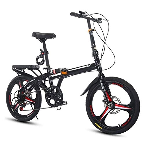 Folding Bike : FUJGYLGL Portable Carbike Permanent Folding Bike Bicycle Adult Students Ultra-Light Portable Women's City Riding with Basket (Size : 16in)