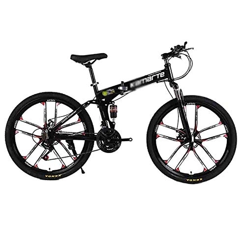 Folding Bike : GAOTTINGSD Adult Mountain Bike Foldable Bicycle MTB Adult Mountain Bike Folding Road Bicycles For Men And Women 26In Wheels Speed Double Disc Brake (Color : Black, Size : 24 speed)