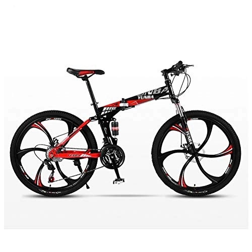 Folding Bike : GAOTTINGSD Adult Mountain Bike Mountain Bicycle Folding Bike Road Men's MTB Bikes 24 Speed Bikes Wheels For Adult Womens (Color : Red, Size : 24in)