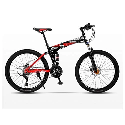 Folding Bike : GAOTTINGSD Adult Mountain Bike Mountain Bike Folding Bicycle Road Men's MTB Bikes 24 Speed Bikes Wheels For Adult Womens (Color : Red, Size : 24in)