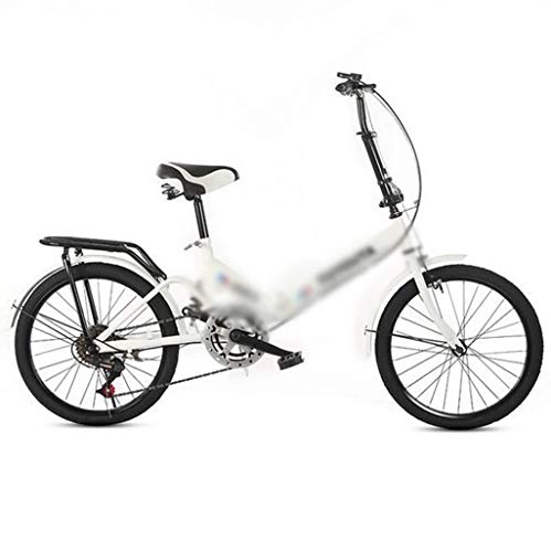 Folding Bike : Gaoyanhang 20 inch folding bike bicycle-classic bicycle, city commuter student office worker bicycle (Color : White)