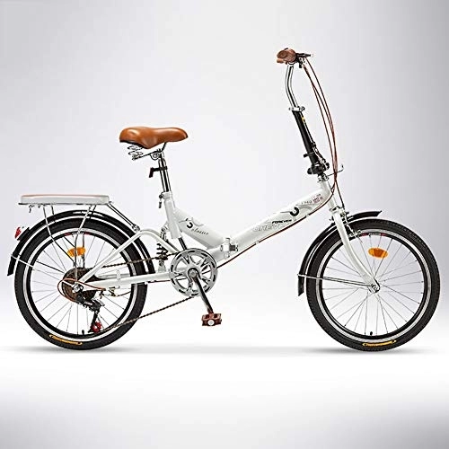 Folding Bike : GDZFY 20in Adult Folding Bike, Portable Folding City Bicycle, Lightweight For Students Commuting To Work, 7 Speed Bicycle Rear Carry Rack B1 20in