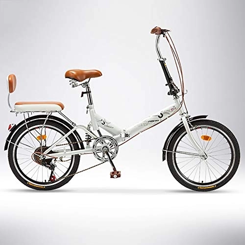 Folding Bike : GDZFY 20in Adult Folding Bike, Portable Folding City Bicycle, Lightweight For Students Commuting To Work, 7 Speed Bicycle Rear Carry Rack B2 20in