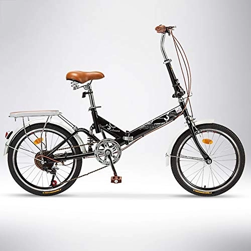 Folding Bike : GDZFY 20in Adult Folding Bike, Portable Folding City Bicycle, Lightweight For Students Commuting To Work, 7 Speed Bicycle Rear Carry Rack C1 20in