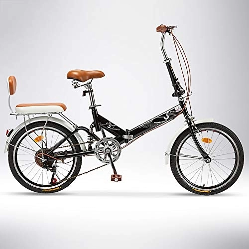 Folding Bike : GDZFY 20in Adult Folding Bike, Portable Folding City Bicycle, Lightweight For Students Commuting To Work, 7 Speed Bicycle Rear Carry Rack C2 20in
