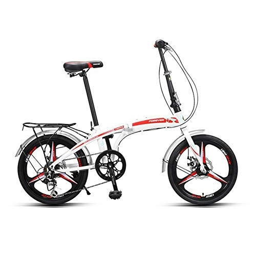 Folding Bike : GDZFY 20in Folding Mountain Bike, Full Dual Suspension, For Students Office Workers Commuting To Work, 7 Speed Adult Folding City Bicycle B 20in