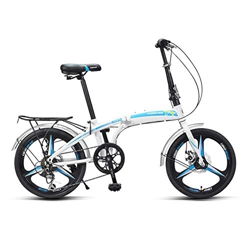 Folding Bike : GDZFY 20in Folding Mountain Bike, Full Dual Suspension, For Students Office Workers Commuting To Work, 7 Speed Adult Folding City Bicycle C 20in