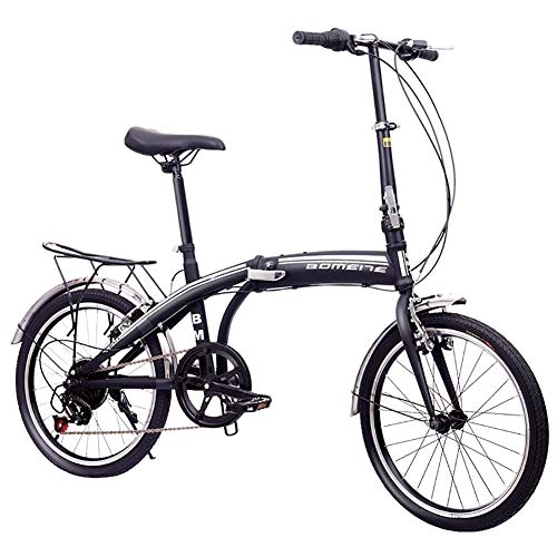Folding Bike : GDZFY 20in Suspension Folding Bike, 7 Speed Foldable Bike Lightweight For Men Women, Compact Bicycle Urban Commuter A 20in