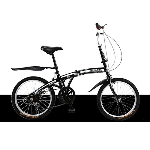 Folding Bike : GDZFY 7 Speed City Riding Foldable Bike, 20in Adjustable Adult Folding Bicycle Urban Commuter, Ultra-light Portable Folding Bike B 20in