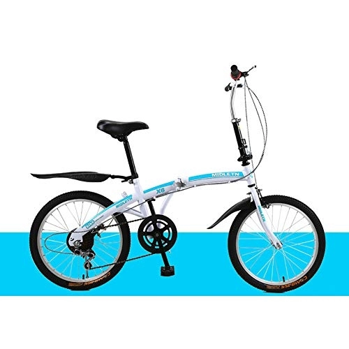 Folding Bike : GDZFY 7 Speed City Riding Foldable Bike, 20in Adjustable Adult Folding Bicycle Urban Commuter, Ultra-light Portable Folding Bike C 20in