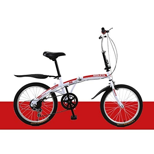 Folding Bike : GDZFY 7 Speed City Riding Foldable Bike, 20in Adjustable Adult Folding Bicycle Urban Commuter, Ultra-light Portable Folding Bike D 20in