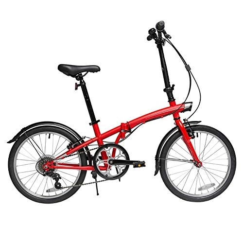 Folding Bike : GDZFY Compact Bicycle Urban Commuter 7 Speed, Loop Adult Student Folding Bike, Ultra Light Suspension Folding City Bicycle A 20in