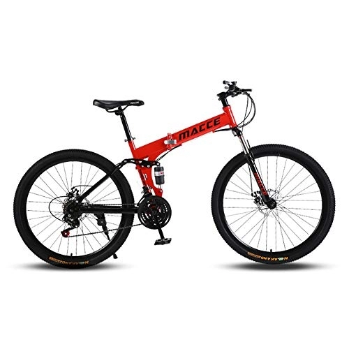 Folding Bike : GDZFY Compact ​​Folding City Bicycle Suspension 24in, 7 Speed Outroad Mountain Bike, For Students Office Workers Commuting To Work A 24in