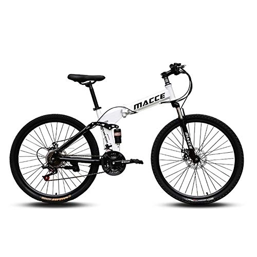 Folding Bike : GDZFY Compact ​​Folding City Bicycle Suspension 24in, 7 Speed Outroad Mountain Bike, For Students Office Workers Commuting To Work C 24in