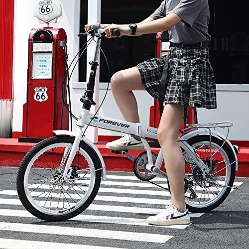 Folding Bike : GDZFY Foldable Mountain Bike Suspension For Men Women, Ultra Light Adult City Bicycle, Portable Commuter Folding Bike B 20in