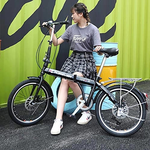 Folding Bike : GDZFY Foldable Mountain Bike Suspension For Men Women, Ultra Light Adult City Bicycle, Portable Commuter Folding Bike C 20in