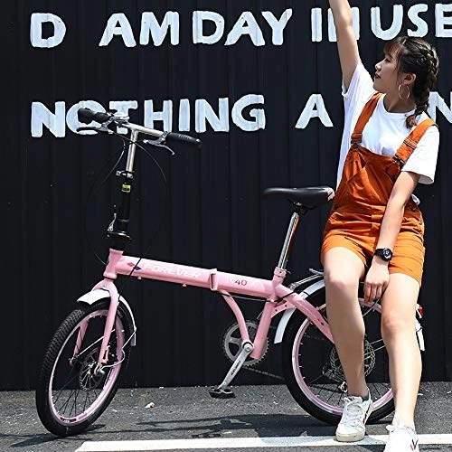 Folding Bike : GDZFY Foldable Mountain Bike Suspension For Men Women, Ultra Light Adult City Bicycle, Portable Commuter Folding Bike D 20in