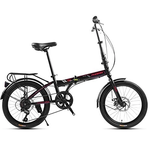 Folding Bike : GDZFY Lightweight Compact Foldable Bike, -Speed Adjustable Bicycle, Adult Folding City Bicycle 20in, For Students Office Workers B 20in