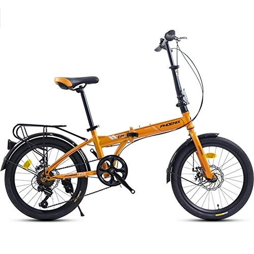 Folding Bike : GDZFY Lightweight Compact Foldable Bike, -Speed Adjustable Bicycle, Adult Folding City Bicycle 20in, For Students Office Workers C 20in