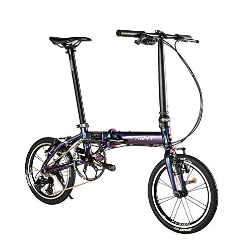 Folding Bike : GDZFY Lightweight Durable Foldable Bicycle, 16 Inch Adult Folding City Bicycle, 7 Speed Portable Folding Bike For Commuting A 16in