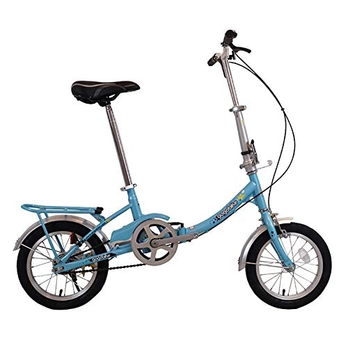 Folding Bike : GDZFY Students Adults Bicycle Urban Environment, Single Speed 14in Portable Folding City Bicycle, Mini Folding Bike With V Brake A 14in
