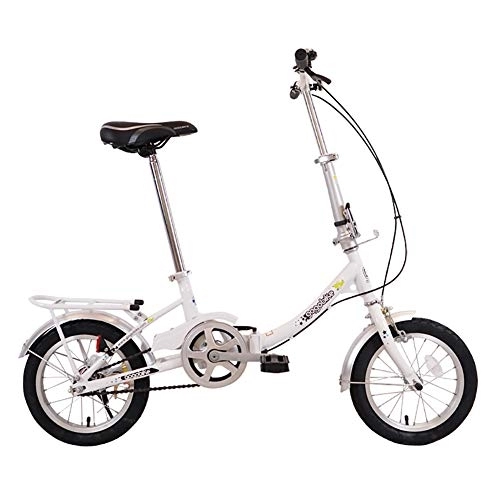 Folding Bike : GDZFY Students Adults Bicycle Urban Environment, Single Speed 14in Portable Folding City Bicycle, Mini Folding Bike With V Brake B 14in
