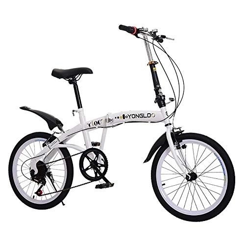 Folding Bike : GDZFY Urban Commuter, 7 Speed Lightweight Folding City Bicycle, Outdoor Foldable Bicycle For Adults, Portable Unisex Bike With V Brake B 18in