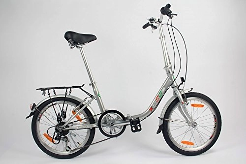 Folding Bike : GermanXia Folding Bike 20 Inch Comfort 1 Speed SHIMANO with back-pedal Brake, unisex, Black