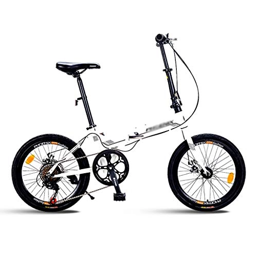 Folding Bike : GEXIN 20 Inch Folding Bicycle for Men and Women, 7 Speed Portable Outdoor Travel Bikes with Disc Brake, City Urban Commuters for Adult Teens