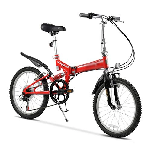 Folding Bike : GEXIN 6-speed Folding Mountain Bike, Dual Suspension System, High Carbon Steel Frame, Fast Folding, 20 inches