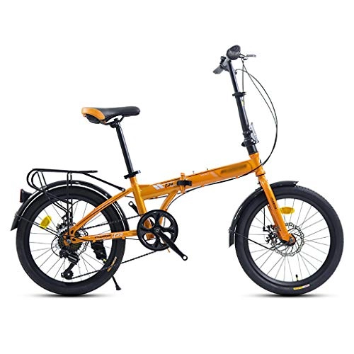 Folding Bike : GEXIN Folding Bike for Adults Men and Women, 7 Speed Lightweight Mini Folding Bike with Disc Brake