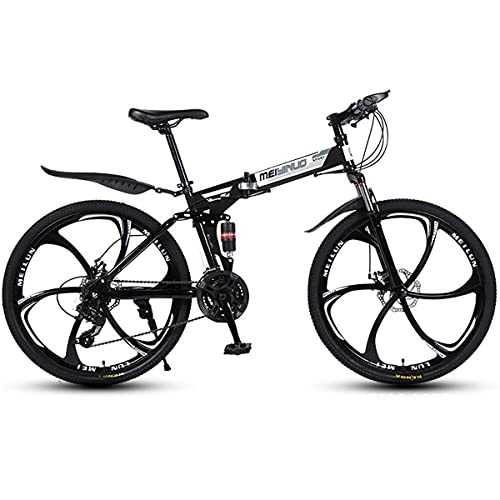 Folding Bike : GGXX Bicycle Mountain Folding Bike 26-Inch Variable Speed Dual Shock-Absorbing Cross-Country Bike 21 / 24 / 27 Speed Adjustable Disc Brake