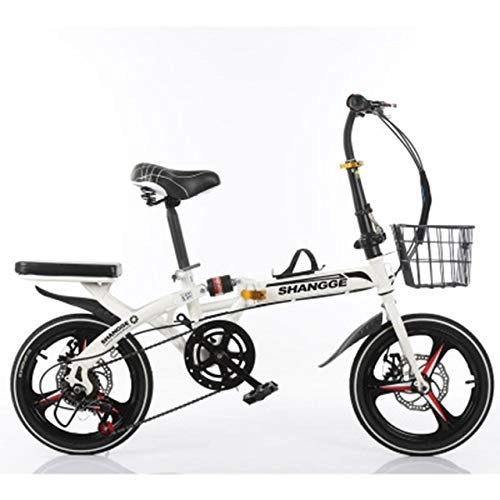 Folding Bike : GiIiv Folding bicycle disc brake 20 inch shifting Mito adult male and female students ultralight portable small bike (Color : White, Size : 20 speed)