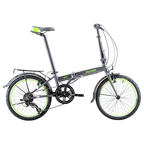 Folding Bike : GJZM Folding Bike, Adults Foldable Bicycle, 20 Inch 6 Speed Aluminum Alloy Urban Commuter Bicycle, Lightweight Portable, Bikes with Front and Rear Fenders, Light Blue