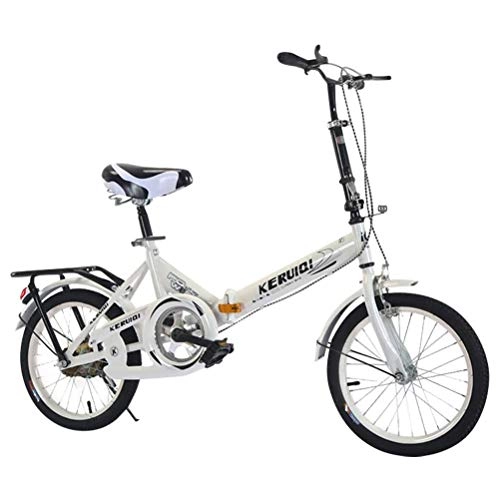 Folding Bike : GOLDGOD 20 Inch Folding Student Bicycle, Mini Portable Comfort Bike with Double Disc Brake And Steel V-Brake Lightweight Cycle High Carbon Steel Frame And Fast Folding