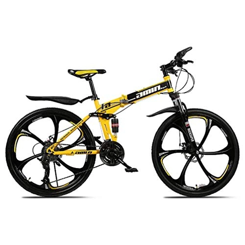 Folding Bike : GOLDGOD Foldable 30 Speed Mountain Bike, Quick Folding 24 Inch Mtb Bicycle for Adults with Full Suspension And Mechanical Disc Brake Mountain Bicycle Strong And Sturdy