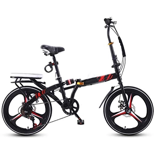 Folding Bike : GOLDGOD Folding Bike for Adults, Unisex 20 Inch 7-Speed Foldable Bicycle Lightweight Shock Absorption City Bicycle with Steel V Brake And Anti-Skid Tires