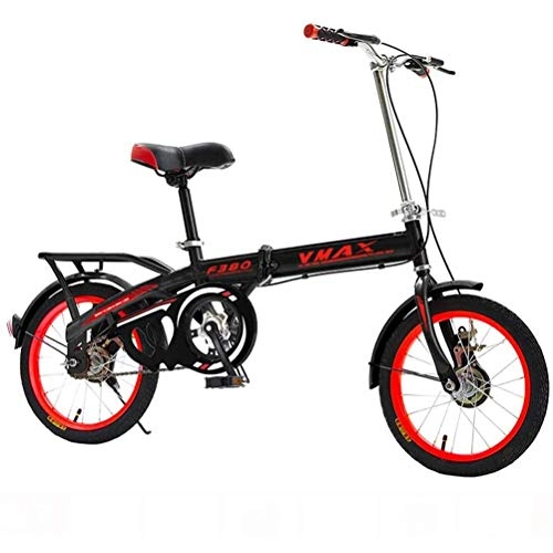 Folding Bike : GOLDGOD Mini Portable Folding Bike Adult Male Female Student Lightweight Bicycle Front And Rear Double Brakes And Anti-Skid Tires Single-Speed 20 Inch Bike
