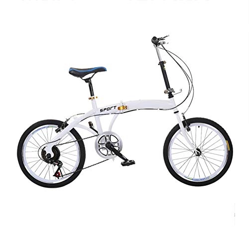 Folding Bike : GOUTUIZI Folding Bike, 20 Inches 6 Speed Foldable City Mountain Bike Bicycles (Black)