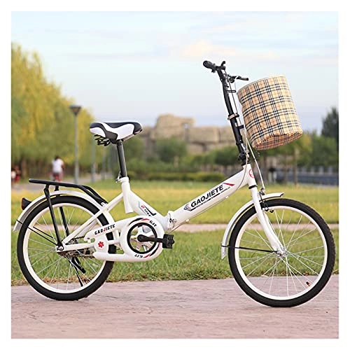 Folding Bike : GUHUIHE 20 Inch Foldable Bicycle, Compact Folding Commuter Bike, Mini Lightweight City Bicycles For Women Men And Teens, White