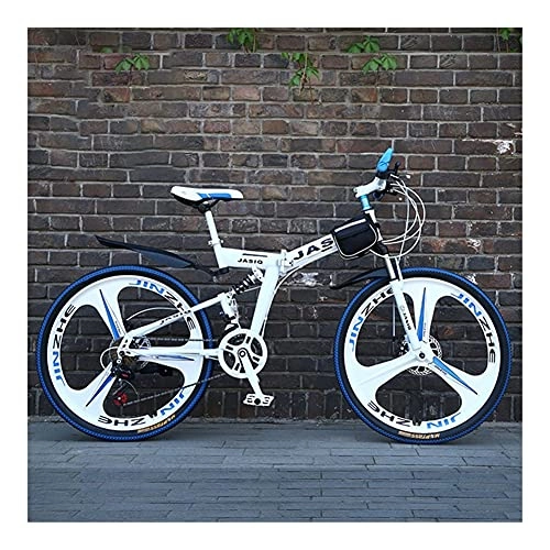 Folding Bike : GUHUIHE 24in Folding Mountain Bike 21 Speed Bicycle Folding Bicycles For Adults Full Suspension MTB Bikes Folding Bike Adult Bike Commuter Bicycle (Color : 27 Speed, Size : 24 Inch)