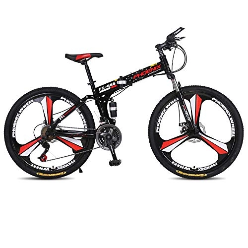 Folding Bike : GUI-Mask SDZXCBicycle Folding Mountain Bike Male Speed Off-Road Racing Youth Student Female Adult Bicycle 26 Inches