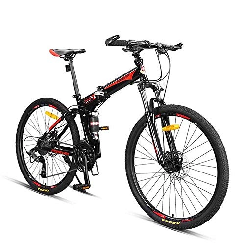 Folding Bike : GUI-Mask SDZXCFoldable Bicycle Mountain Bike Adult Male Speed Off-Road Double Shock Absorber 27 Speed 26 Inches