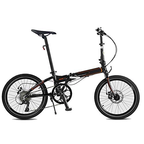 Folding Bike : GUI-Mask SDZXCFolding Bicycle Double Disc Brakes Aluminum Alloy Frame Men and Women Models Bicycle 20 Inch 8 Speed