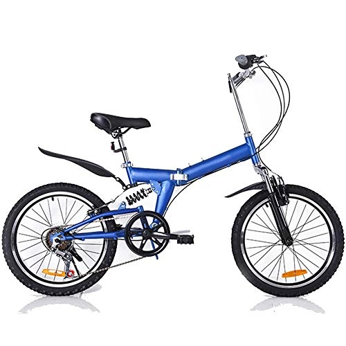 Folding Bike : GUI-Mask SDZXCFolding Bicycle High Carbon Steel Frame Shock Absorption Ultra Light Portable Youth Adult 20 Inch